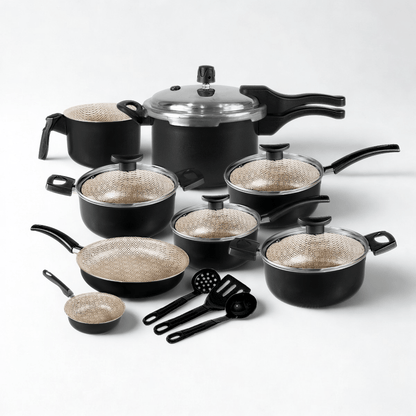 Jogo de Panelas Premium Elegance Black Glacial Antiaderente