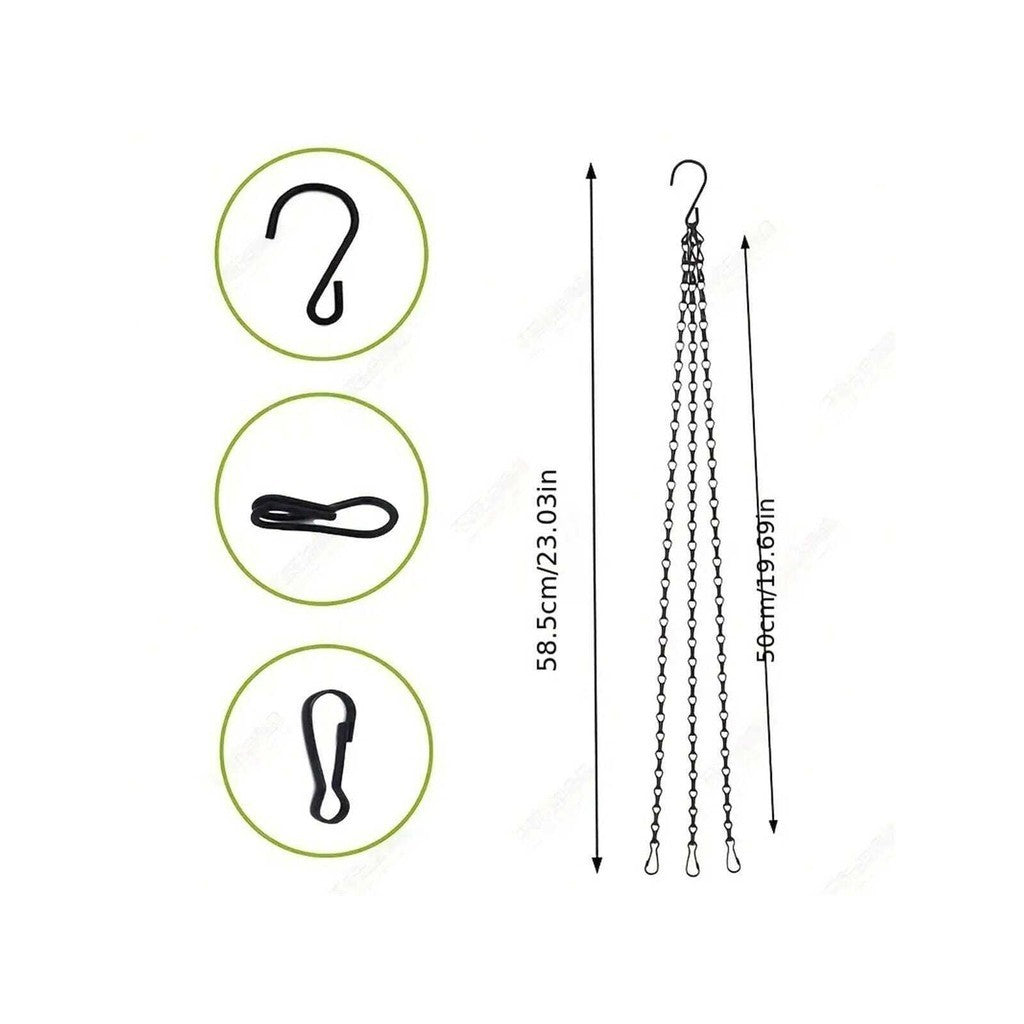 Conjunto de Correntes para Vaso Suspenso com Ganchos Duplos