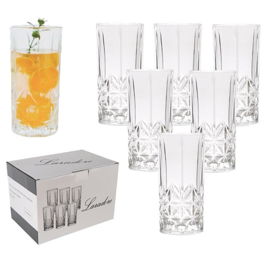 Jogo de Copos Altos de Vidro Lapidado Laradore Royal