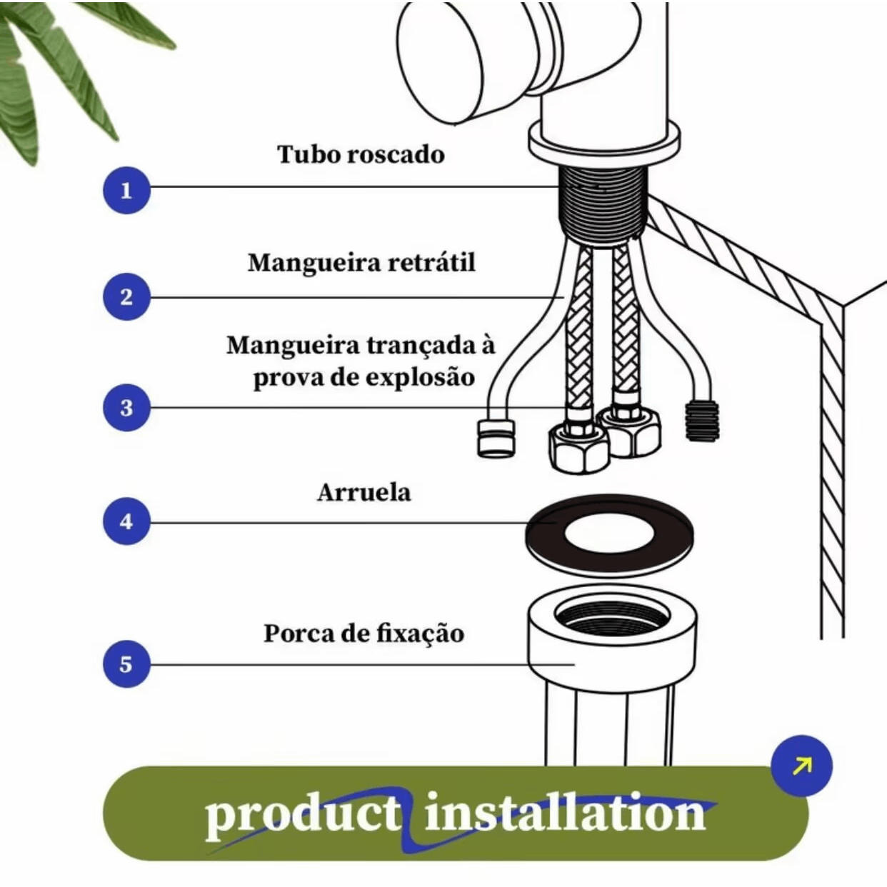 Torneira de Cozinha Gourmet em Aço Cromado com Extensor