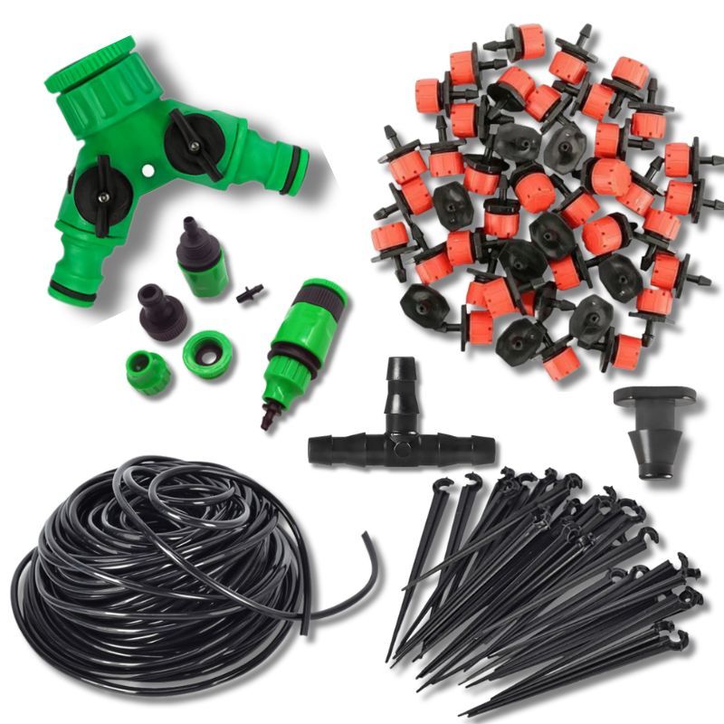 Kit Completo de Irrigação Automática para 35 Vasos com Gotejadores