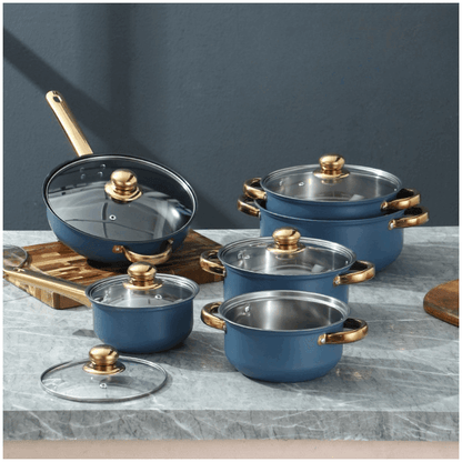 Jogo de Panelas Antiaderentes em Inox com Utensílios