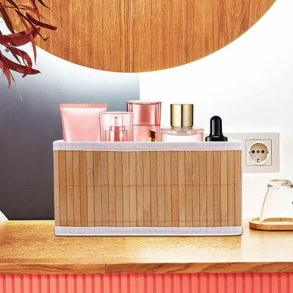 Conjunto com 3 Cestos Organizadores de Bambu com Forro