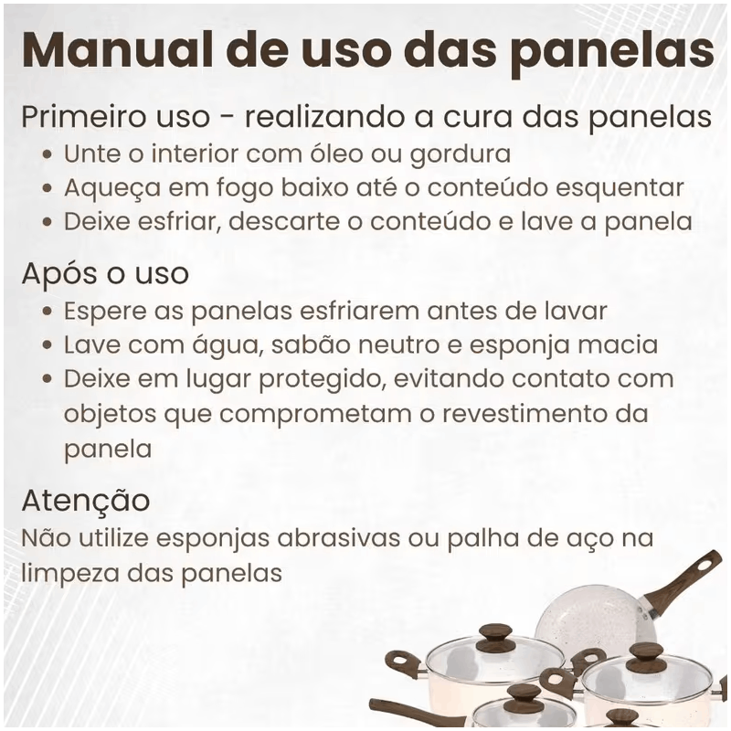 Jogo de Panelas Cerâmicas Antiaderentes Legacy