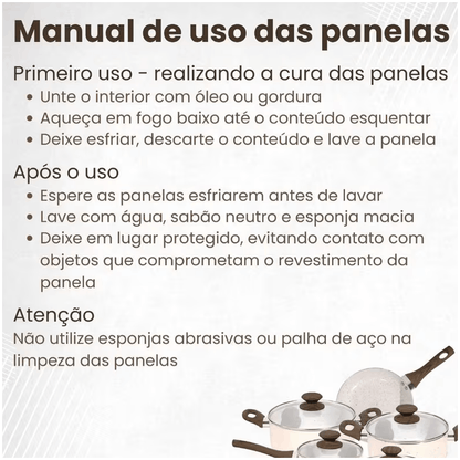 Jogo de Panelas Cerâmicas Antiaderentes Legacy