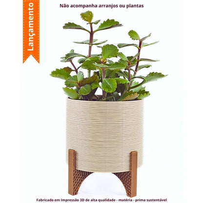 Vaso Cachepot Médio com Suporte para Plantas