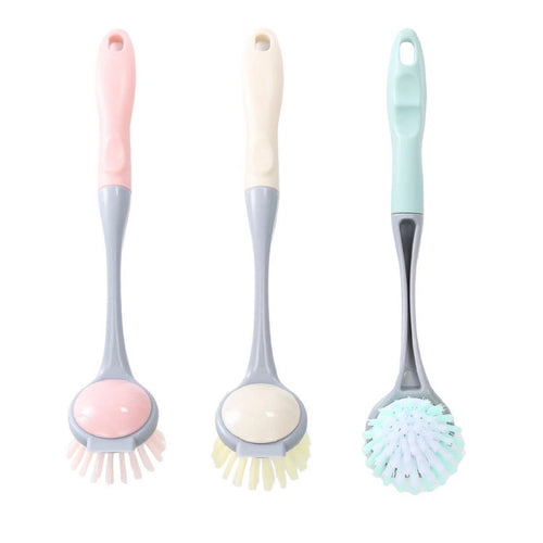 Escova Redonda Multiuso com Cabo e Raspador