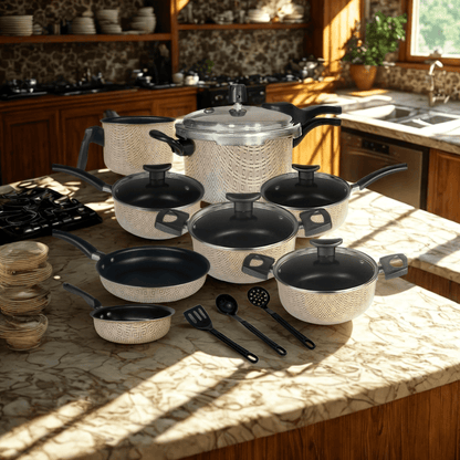 Jogo de Panelas Premium Elegance Black Glacial Antiaderente