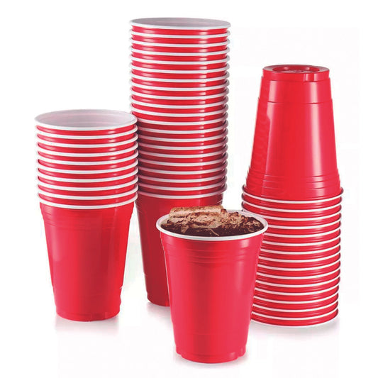 Copos Descartáveis Vermelhos para Beer Pong – 25 Unidades