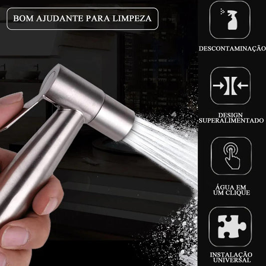 Gatilho de Ducha Higiênica em Aço Inoxidável Escovado