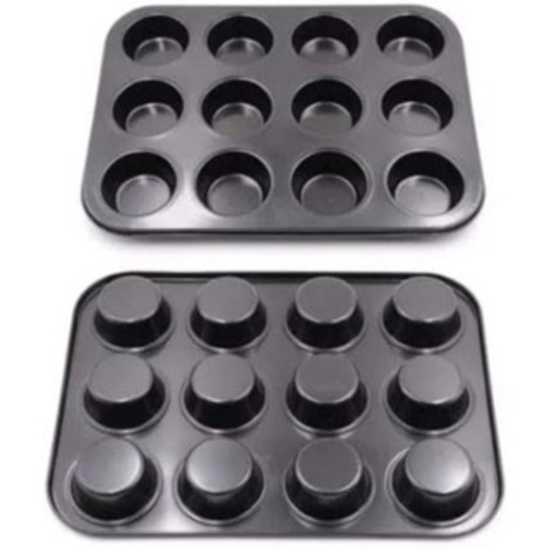 Kit com 2 Formas Antiaderentes para Cupcake, Muffin e Pudim