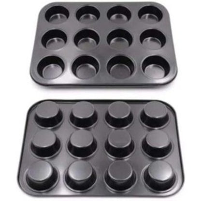 Kit com 2 Formas Antiaderentes para Cupcake, Muffin e Pudim