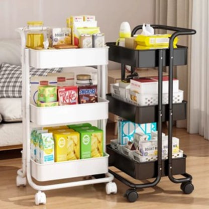 Carrinho Organizador Multiuso com Rodas – 3 Prateleiras em Aço