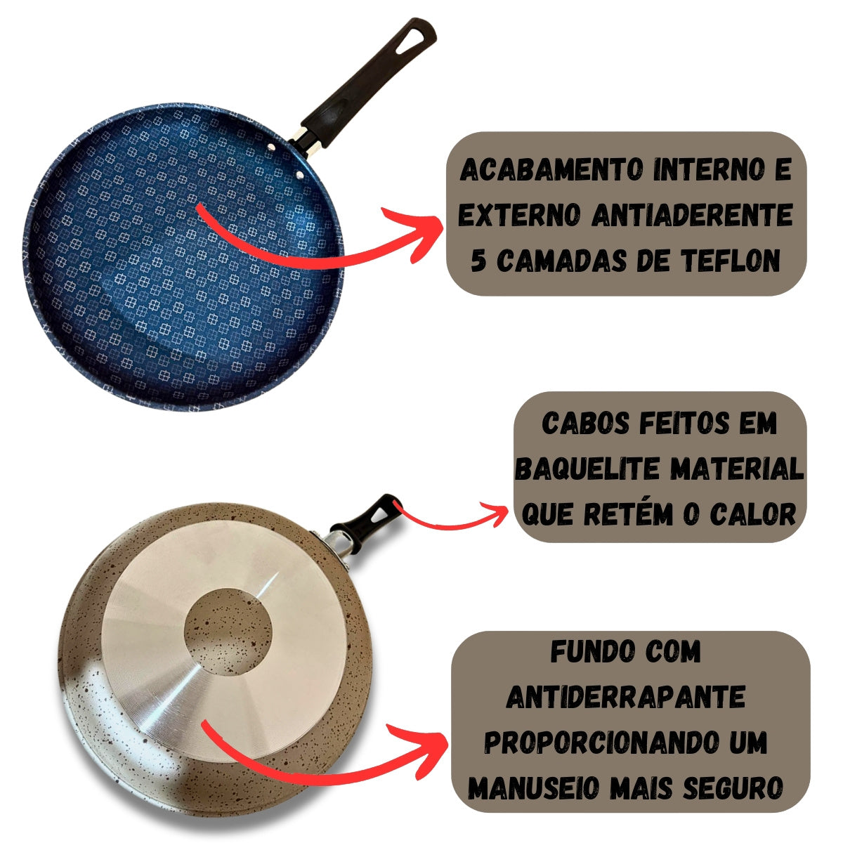 Jogo de Frigideiras Antiaderentes para Cozinha