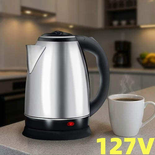 Chaleira Elétrica Inox 127V com Aquecimento Rápido