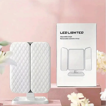 Espelho LED Portátil com Sensor de Toque para Maquiagem