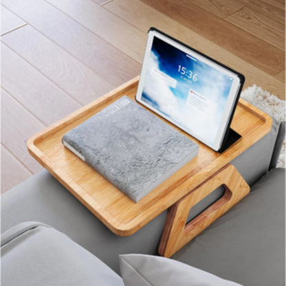 Bandeja de Sofá Quadrada em Madeira com Porta-Pratos Dobrável