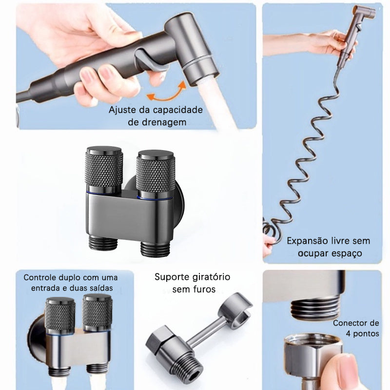 Kit Higiênico para Banheiro com Ducha Manual e Saídas 1/2"