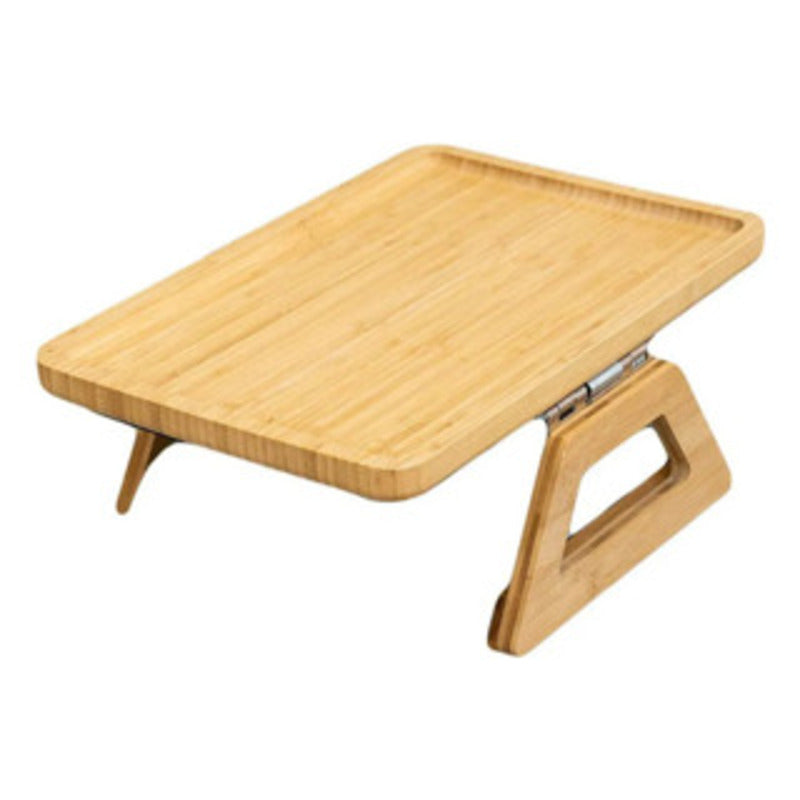 Bandeja de Sofá Quadrada em Madeira com Porta-Pratos Dobrável