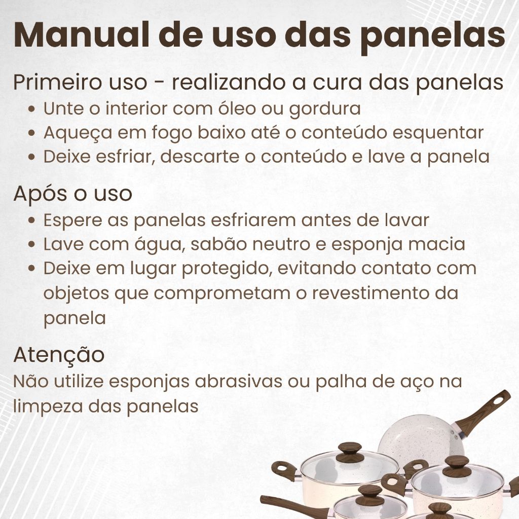 Jogo de Panelas Cerâmicas Antiaderentes Legacy