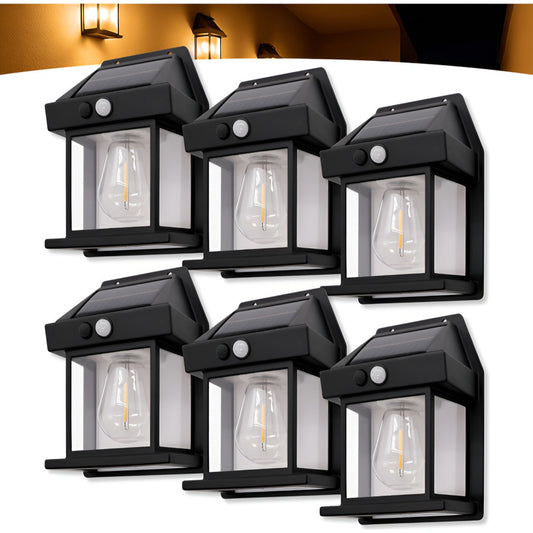 Kit com 6 Arandelas Solares Retrô Pendente para Parede